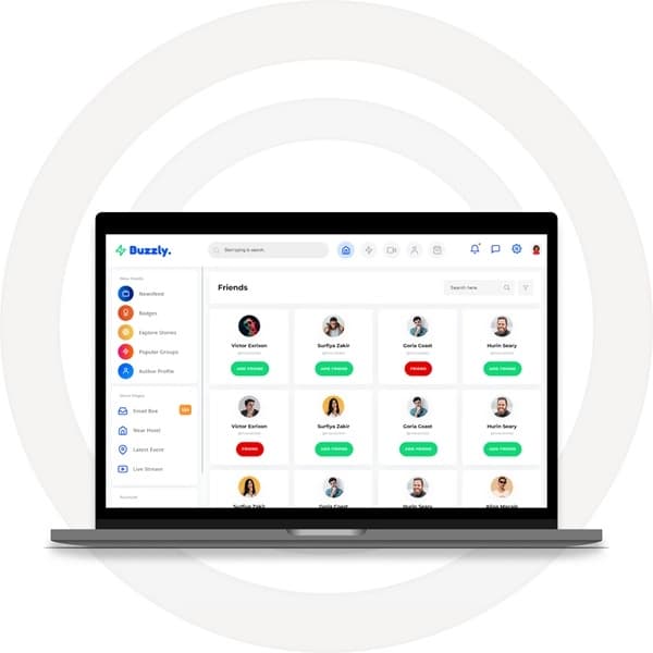 Buzzly product requirements and mobile screens