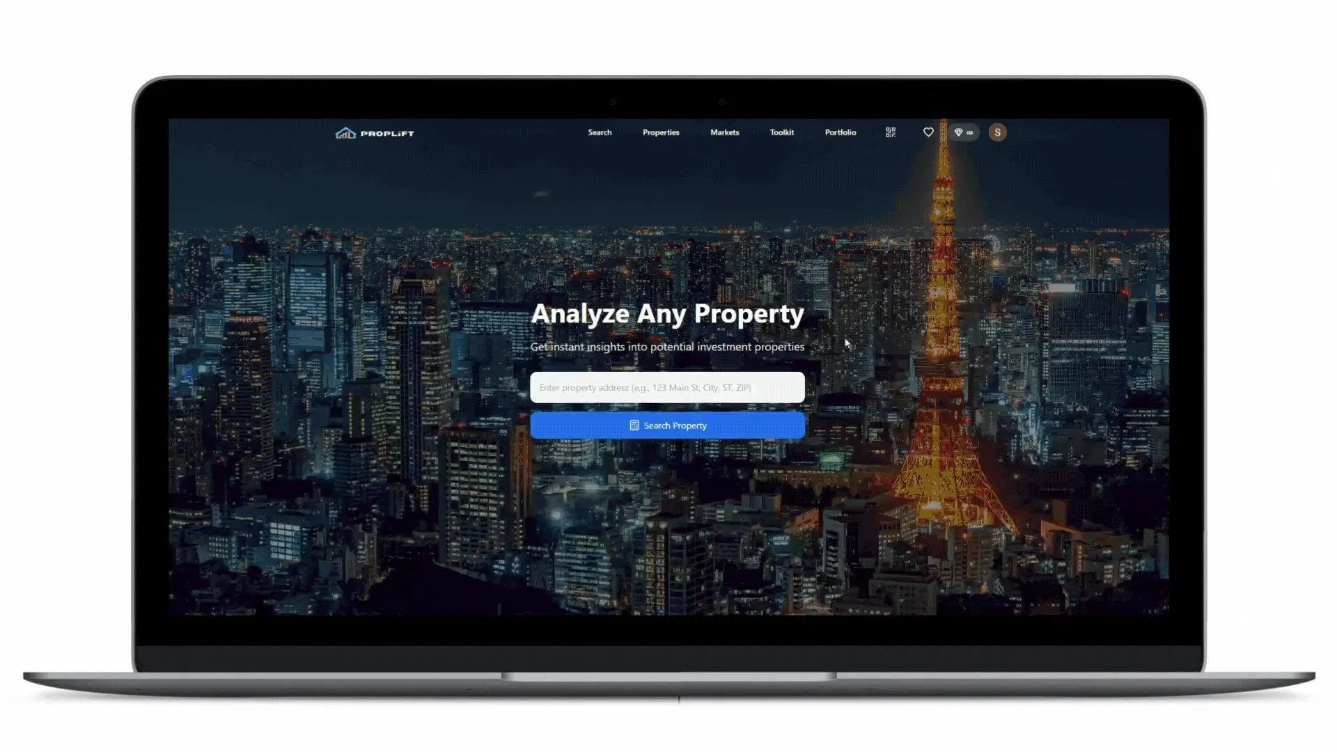 PropLift property analysis screens